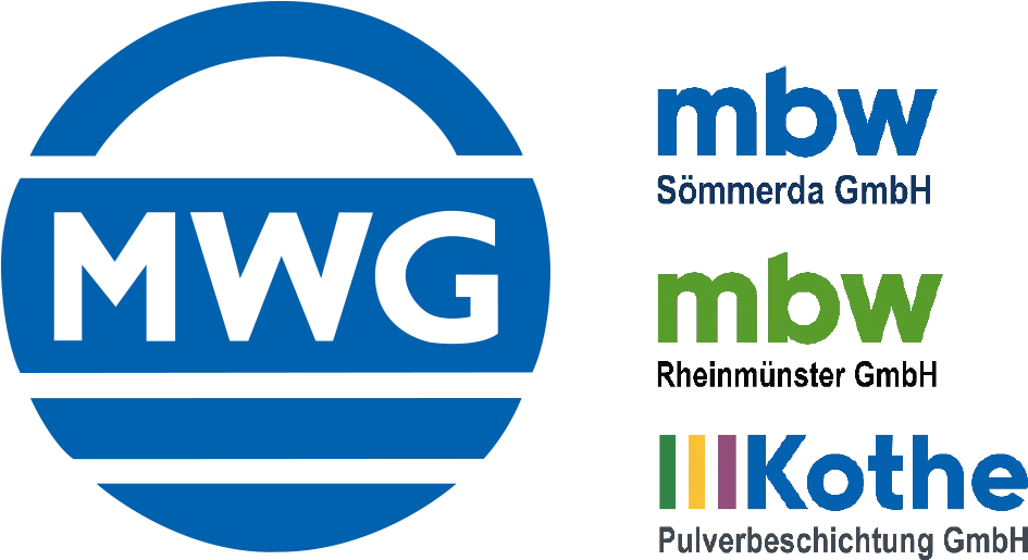 Logo_MWG Gruppe, mbw Sömmerda, mbw Rheinmünster, Kothe-Pulverbeschichtung GmbH
